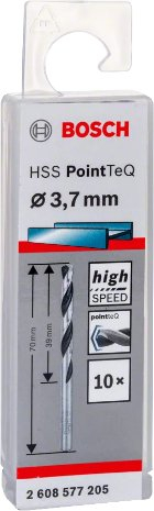 Set bora metali Bosch HSS PointTeQ, 3.7mm, 10 copë