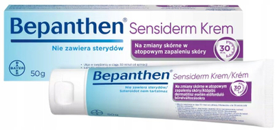 Krem për lëkurë Bepanthen Sensiderm, 50g, pa steroide, për lëkurë të ndjeshme