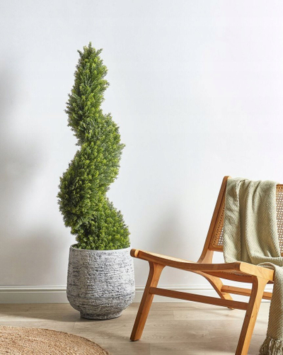 Bimë artificiale Beliani Cypress Spiral Tree, 126 cm, dekor, e gjelbër
