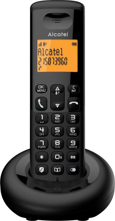 Telefon fiks pa tela Alcatel E160 Duo, 2 receptorë, ekran me ndriçim, i zi