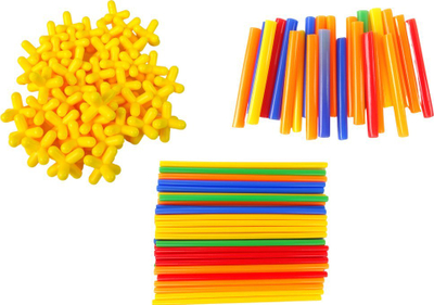 Lodra konstruktive me shkopinj plastikë, set ndërtimi, shumëngjyrëshe