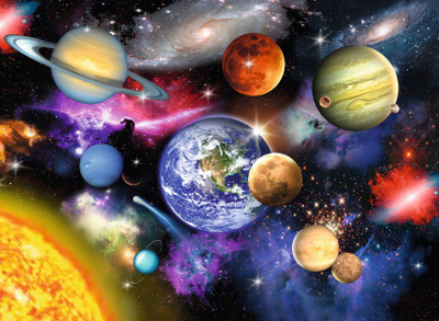 Puzzle Ravensburger Sistemi Diellor XXL, 300 copa, për kalamaj 9+, shumëngjyrësh