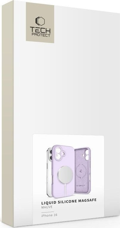 Mbulesë telefoni Tech-Protect Liquid Silicone MagSafe për iPhone 16, ngjyrë mauve