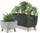 Vazo dekorative GRACIA Square, efekt betoni, 39 cm, gri