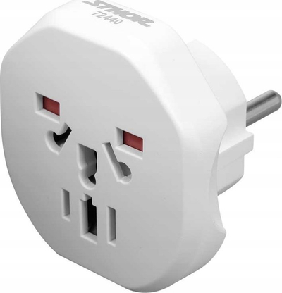 Adapter udhëtimi Sthor 72440, universal në prizë EU, 2500W, i bardhë