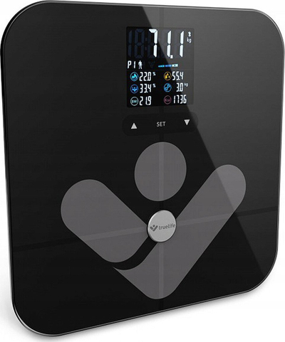 Паметна вага TrueLife FitScale W7 BT, Bluetooth, 180kg, црна
