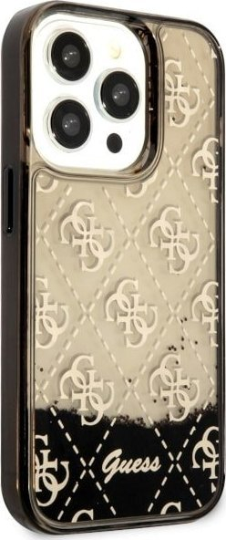 Kapak telefoni Guess GUHCP14LLC4PSGK për iPhone 14 Pro, Liquid Glitter 4G, i zi transparent
