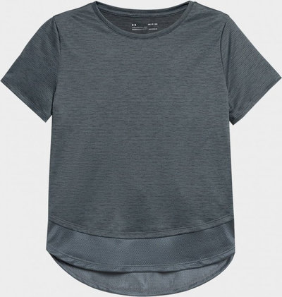 Bluzë sportive Under Armour UA Tech Vent, me mëngë të shkurtra, për goca, gri e errët