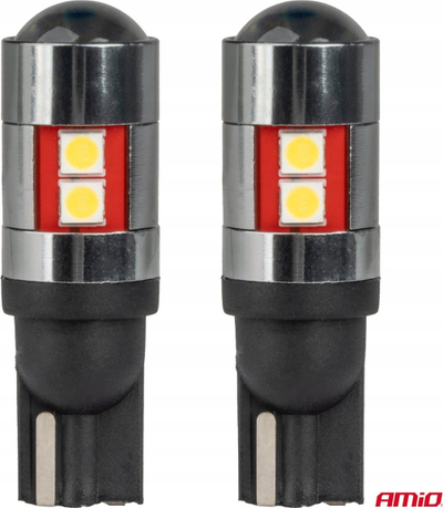 Llambë LED AMiO CANBUS T10 W5W, 9 SMD 3030, universale 12V 48V, e bardhë