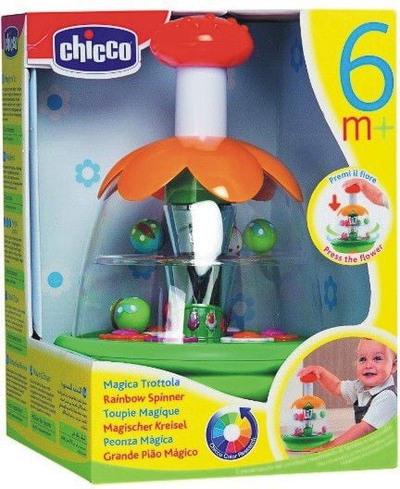 Lodër rrotulluese Chicco Rainbow Spinning Top 68899, me dorezë me dorë, shumëngjyrëshe