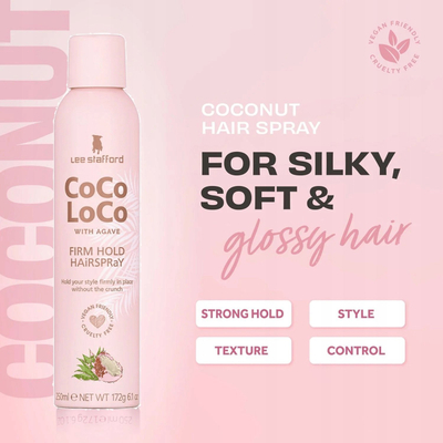 Sprej flokësh Lee Stafford CoCo LoCo Agave, fiksim i fortë, 250 ml