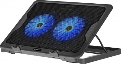 Bazë ftohëse për laptop Defender NS-503, 2 ventilatorë, me drita LED, e zezë