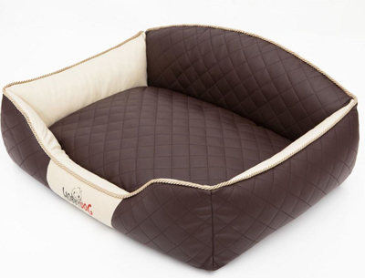 Shtrat për qen Hobbydog BED ELITE, madhësia L, kafe me anë bezhë