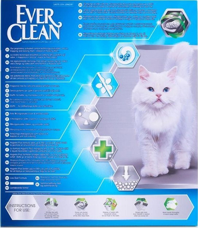 Rërë higjienike për mace Ever Clean Total Cover, që bën toptha, pa erë, 10L