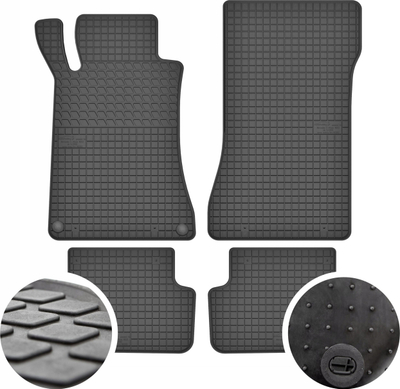 Tapete gome për veturë Mercedes Benz C W203, set 4 copë, PREMIUM, të zeza