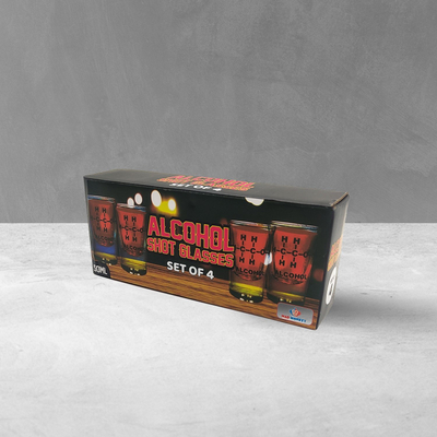 Set gotash shoti Mad Monkey Funny, 4 copë, formulë kimike alkooli, transparent