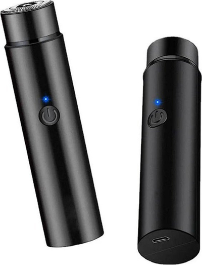 Електрична машиница за бричење AG944 Mini Shaver, полнење преку USB, LED индикатор, сива