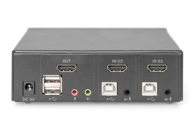 Switch HDMI KVM Digitus DS-12870, 2 porta, 4K UHD 30Hz, metalik