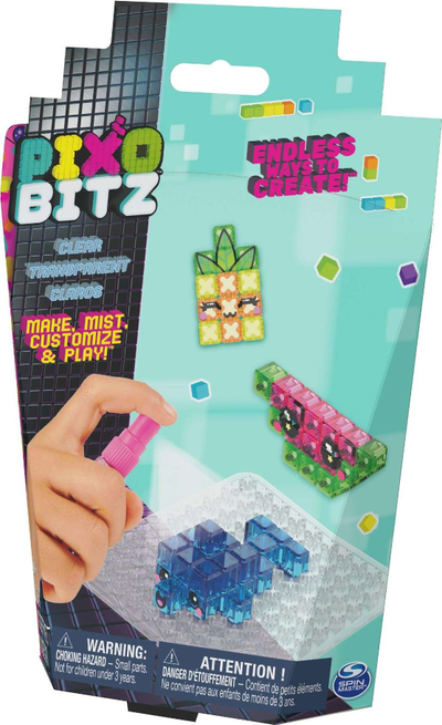 Set kreativ me rruaza uji Spin Master Pixobitz Clear Pack, 156 copë, për kalama 6+