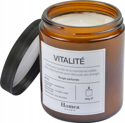 Kandël aromatike Tangerine, kavanoz qelqi, aromë mandarine, portokalli
