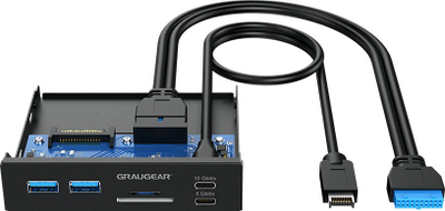 Hub USB 3.0 GrauGear G-MP01CR, 6 porta, lexues SD microSD, i zi