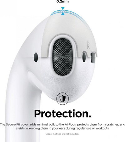 Shtojcë gome Elago Secure Fit për AirPods 2, të hirtë dhe të bardhë