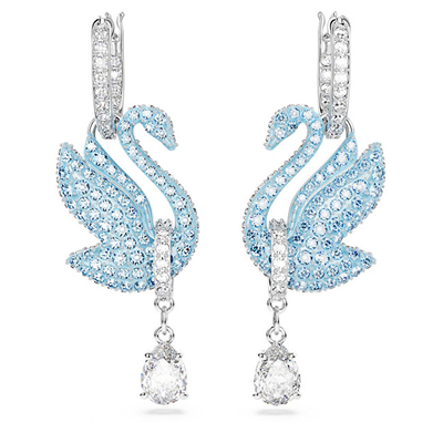 Vathë për femra Swarovski Iconic Swan 5660593, të argjendtë/të kaltër