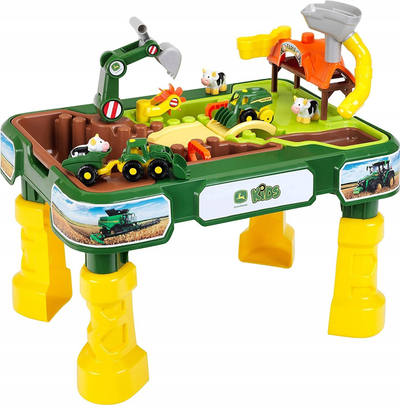 Маса за игра Klein Play Table John Deere 2in1 Farm, сет фарма, за деца, разнобојна