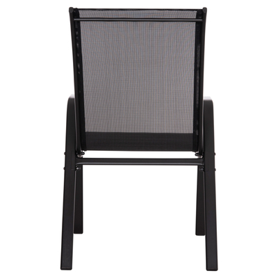 Karrige kopshti Leon HM5000.43, set 4 copë, kornizë metalike, textilene, e zezë