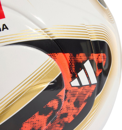 Top futbolli Adidas Bundesliga 26/27 Torfabrik League J350, madhësia 5, 350g, i bardhë portokalli ari