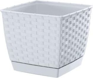 Vazo katrore me pjatë Prosperplast RATOLLA SQUARE PP-DRLK145B, plastike, 1.5L, e bardhë
