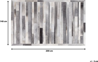 Tapet Beliani AZAY, 140x200 cm, lëkurë natyrale, gri e hapur