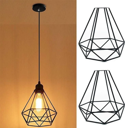 Llampë varese VSE Industrial Wire, metal Ø20cm, kapak E27, e zezë