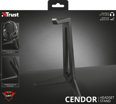 Држач за слушалки Trust GXT260 Cendor, до 24 cm, гума против лизгање, црна