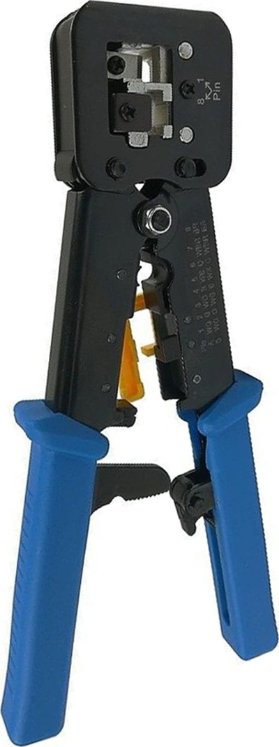 Алатка за кримпување за конектори RJ45 Pass Through, 8 пинска, метална
