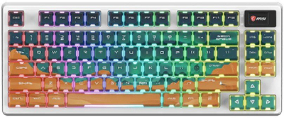 Tastierë mekanike MSI Forge GK600 TKL W Mars, wireless, RGB, e bardhë