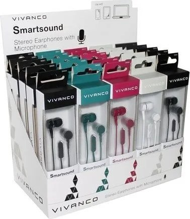 Kufje in ear Vivanco Smartsound, me mikrofon, 3.5mm, shumëngjyrëshe