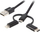 Kabllo 3 në 1 Lanberg, USB-A, 1 m, e zezë