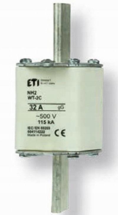 Siguresë NH ETI-POLAM NH2 WT 2C, 200A, 500V, e bardhë