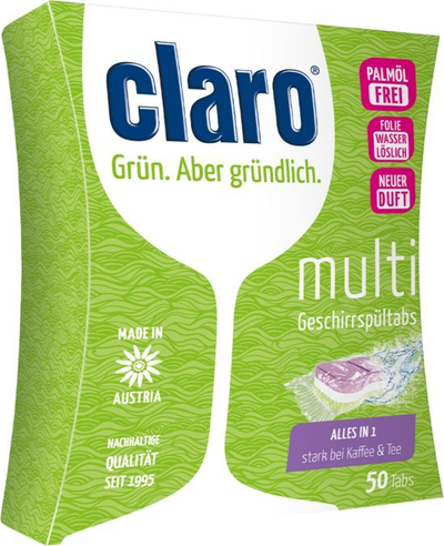 Tableta për makinë enëlarëse Claro ECO Multi Tabs All in 1, pa fosfate, 600g, jeshile