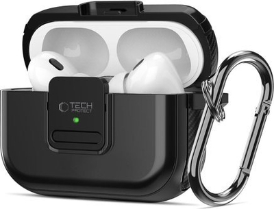 Mbulesë mbrojtëse Tech-Protect Defender Hook për AirPods Pro 1/2, me MagSafe, e zezë