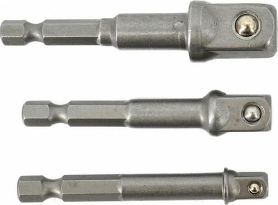 Set adaptorësh për çelësa tubularë AWTools AW37903, 3 copë, 1/4\" 3/8\" 1/2\", gri