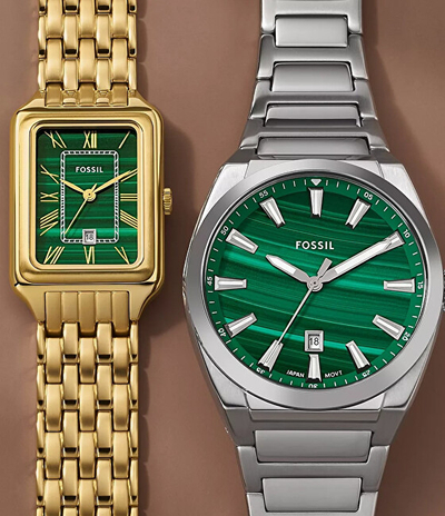Orë dore për burra Fossil Everett FS6056, e argjendtë