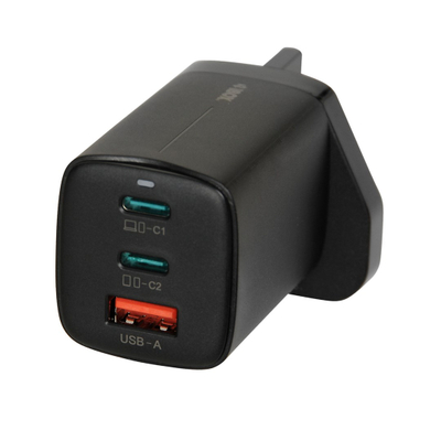 Karikues universal IBox C-65, GaN 65W, prizë UK, i zi