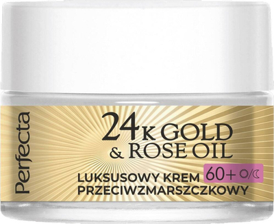 Крем за лице Perfecta 24K Gold & Rose Oil, против брчки 60+, 50ml