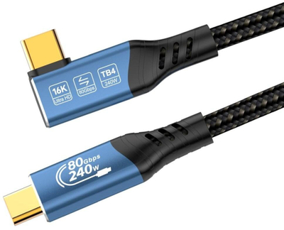 Kabllo PremiumCord USB4 2.0, 80Gbps, 0.8m, e zezë