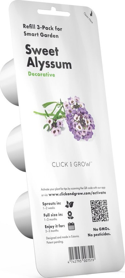 Билна капсула Click & Grow Sweet Alyssum, 3 парчиња, декоративна, виолетово и бело