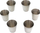 Set gota udhëtimi çelik inox, 6 copë, 30ml, argjendtë me kuti të zezë