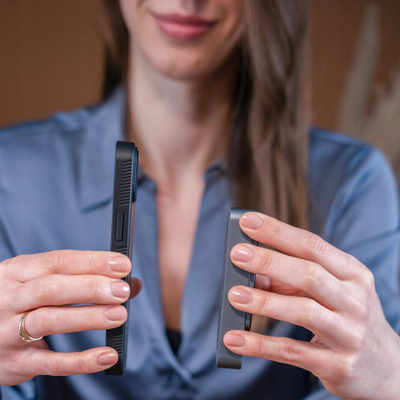 Mbështjellës telefoni 3MK MagCase Smoke Matt për iPhone 17 Pro, kompatibil me MagSafe, i zi mat