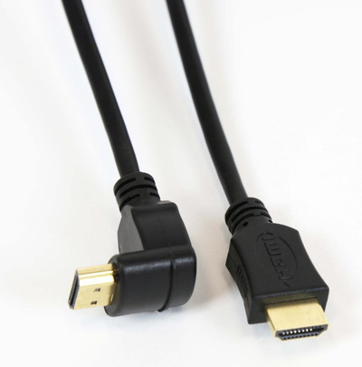 Kabllo HDMI Omega 1.4, 1.5m, me kënd, e zezë